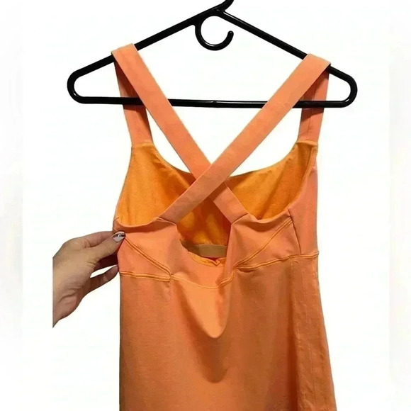 LULULEMON peach/orange track and train crossbody tank top - Picture 5 of 8